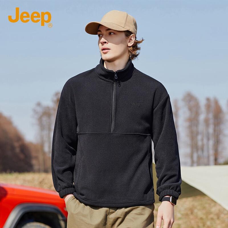 JEEP Men s Half-Zip Fleece Sweatshirt Jacket 2XL