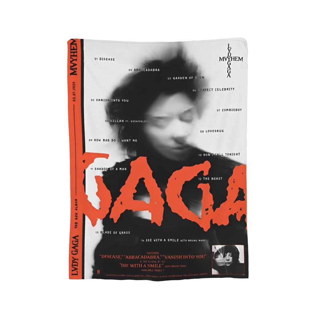 Lady Gaga Mayhem 2025 Album Print Blanket For Men Women Warm Cozy Fluffy Throw Blankets for Bed 50x60 Inches Multiple Sizes