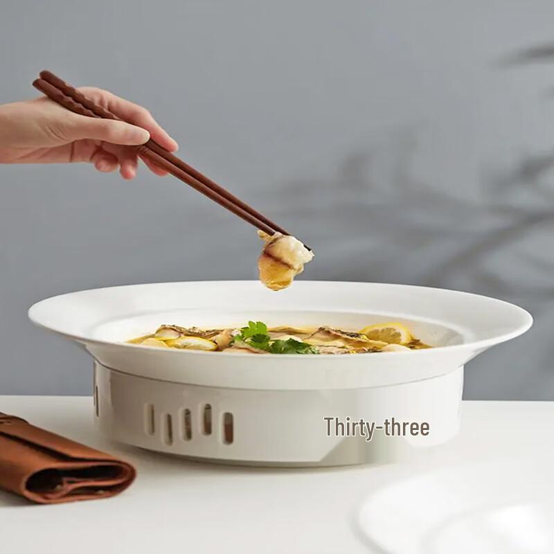 Ceramic Nordic Style Heated Serving Plate with Candle Stove