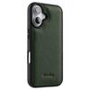 MELKCO For iPhone 16 Plus Case Genuine Cow Leather Coated PC Phone Cover