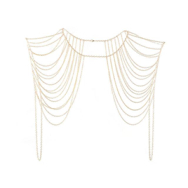 Biżuteria do ciała Seksowny łańcuszek na klatkę piersiową Bikini Łańcuchy na brzuch dla kobiet Łańcuchy na talię Kobiecy kostium na ciało Dziewczyna Moda plażowa Prosty luksus