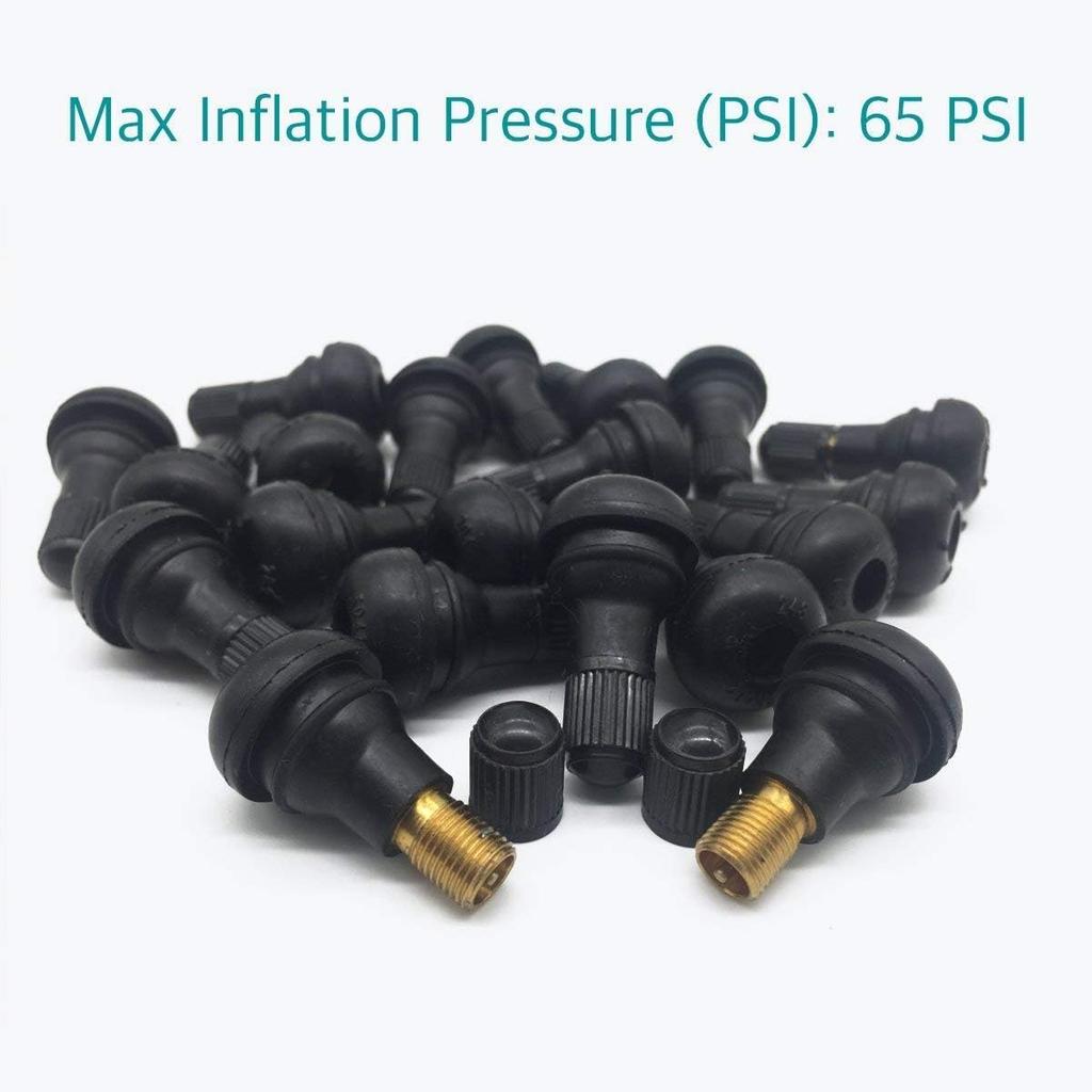 12 Pieces Snap-in Rubber Tire Valve Stems TR412 11.5mm 0.453 Inch with High Temperature Brass Valve Cores Tyre Valve Stems for Tubeless Rim Holes on