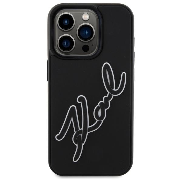 Karl Lagerfeld Klhcp15L3Drksdlk Iphone   15 Pro 6.1 Czarny/Black Hardcase 3D Rubber Signature
