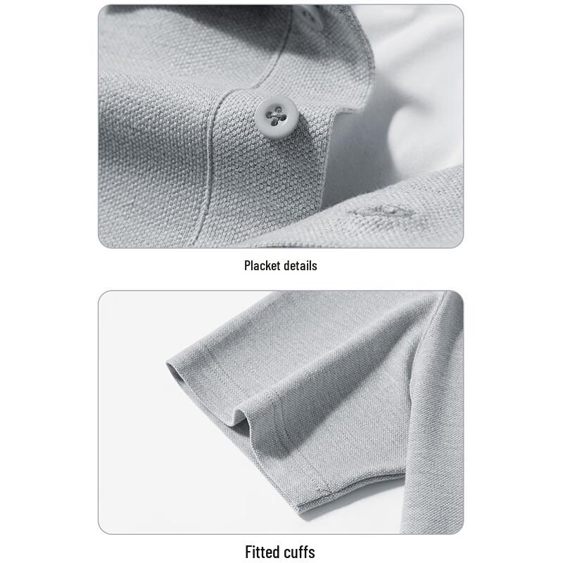 ROMON Men's Business Casual Ice Silk Short Sleeve Polo Shirt