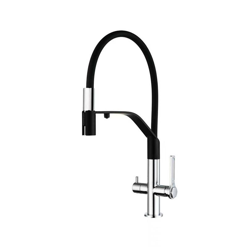 Universal 3-in-1 Kitchen Faucet with Gray/Black Filter 304 Stainless Steel Cold And Hot Mixed Water for Kitchen Sink