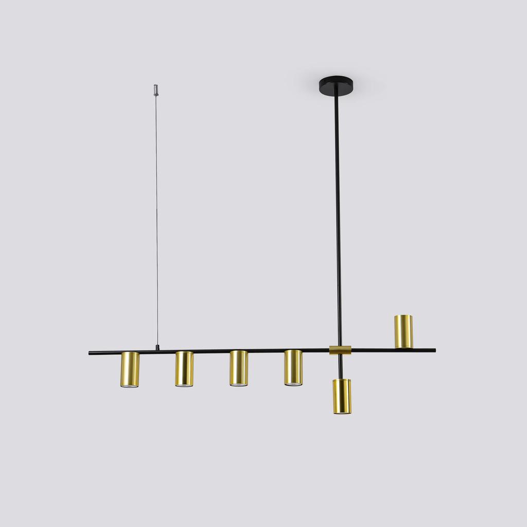 Lampa Wisząca Arizona 6 Gu10 Czarny Light Prestige Lp-074/6Pl Bk/Gd
