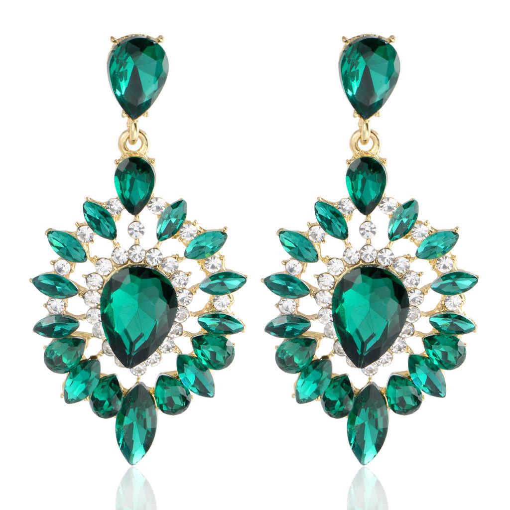 Geometric Elliptical Water Drop Earrings For Women With Rhinestone Dangle Jewelry Fashion Accessories