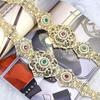 Chic Jewelry Women Belt For Robe Wedding Dress Mint Green Crystal Hollow Waistband Bride Gift