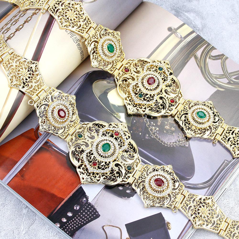 Chic Jewelry Women Belt For Robe Wedding Dress Mint Green Crystal Hollow Waistband Bride Gift