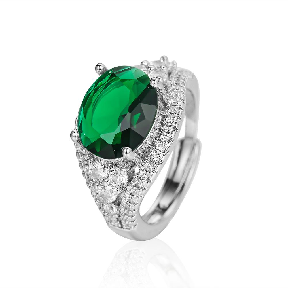 Luxury plump pigeon egg high carbon diamond ring French European and American style ring