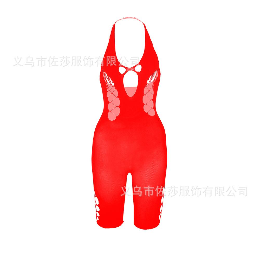 Sexy underwear new women's jacquard sexy one-piece mesh garment suspender socks hollowed out