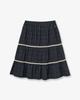 Eiieii Pattern Tiered Skirt [Navy]