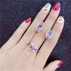 Russia 585 Purple Gold Amethyst Ring Luxury Temperament Color Gold Plated Rose Gold Live Design Ring