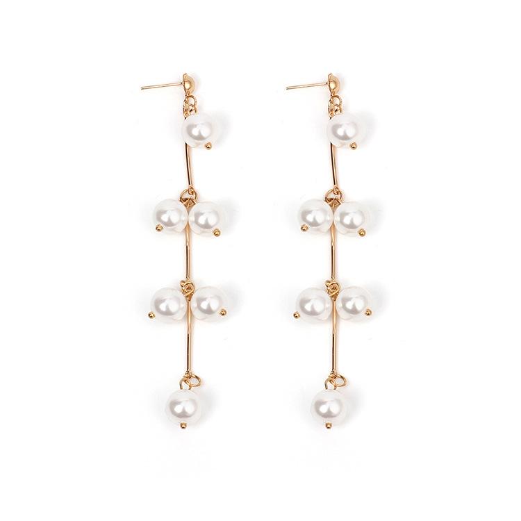 Длинные серьги с 8 жемчужными кисточками, европейский и американский стиль, универсальные серьги, легкая роскошь