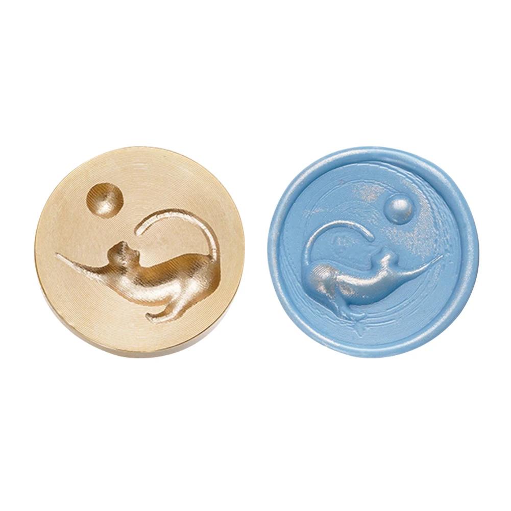 3D Fire Lacquer Seals 15-25mm Embossed Wax Grain Seal Head Retro Brass Multipurpose DIY Craft Decorative Tool for Greeting Card