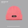Knitted wool hat children's autumn and winter trendy brand bag head warm cold hat sticker letter big head circumference stacking hat