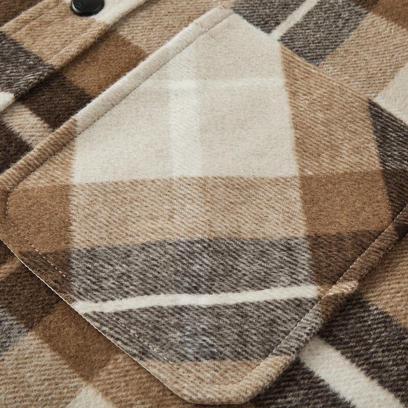 Semir Men's Winter Plaid Wool Blend Shirt Jacket