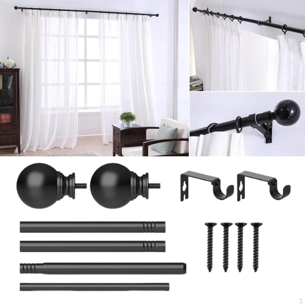 Adjustable Curtain Rod Set with Brackets for Home And Bedroom