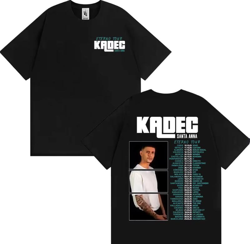 Kadec Santa Anna Eterno Tour 2026 Graphic Tshirts Unisex Unisex Fashion Vintage Short Sleeve T Shirts Cotton Oversized Tshirt