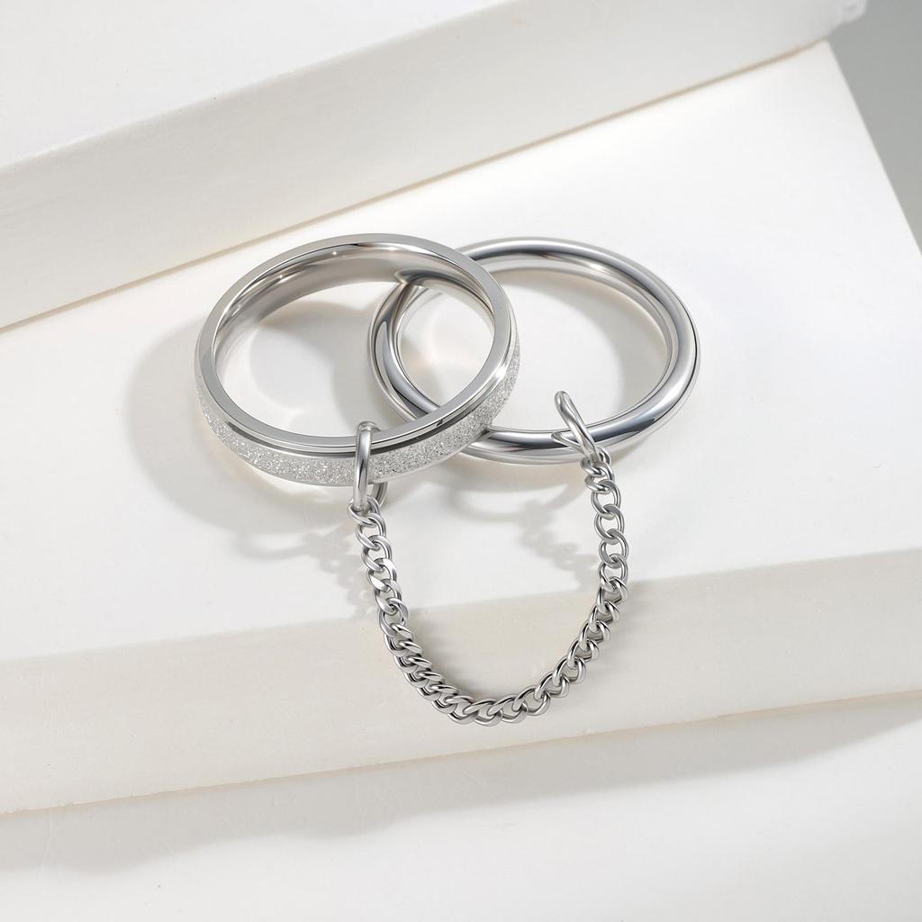 European-American Titanium Steel Stackable Finger Ring - Niche Design