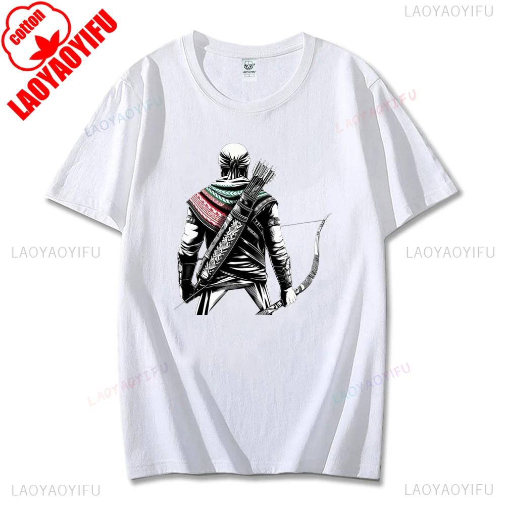 Hamas Printing Women Tshirt Mourn Martyrs Yahya Sinwar Streetwear Vintage Man Tees Shirt Comfort Cotton Man's Short-sleev Tops