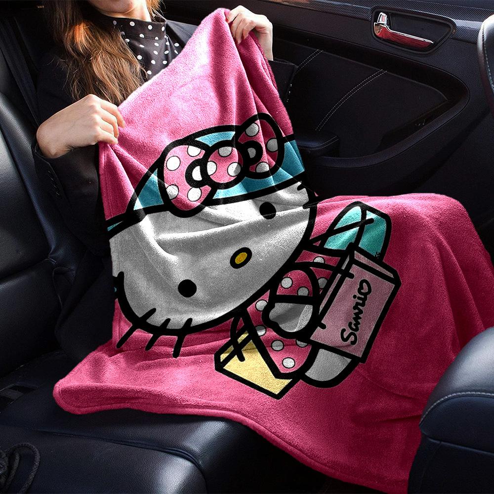 1 Stück Hello Kitty Sanrio Decke Leichte Flanelldecke für Sofa Bett Reise Camping Wohnzimmer Büro Couch Sessel
