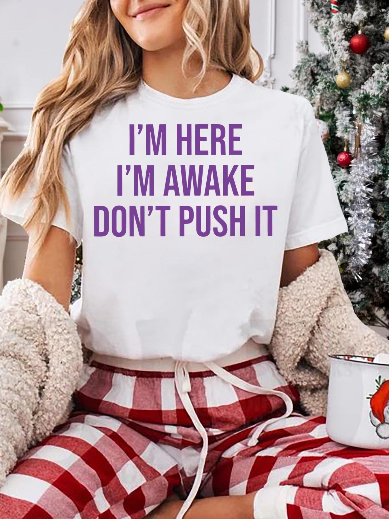 

Женская футболка с коротким рукавом - Принт Проснись и оставайся бодрым Повседневная блузка с круглым вырезом - Повседневная одежда весна-лето S белый