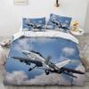 3D Fashion Plane King Queen Duvet Cover Aircraft Theme Bedding Set Kids Boys Men Sunset Airplane Polyester Comforter Cover