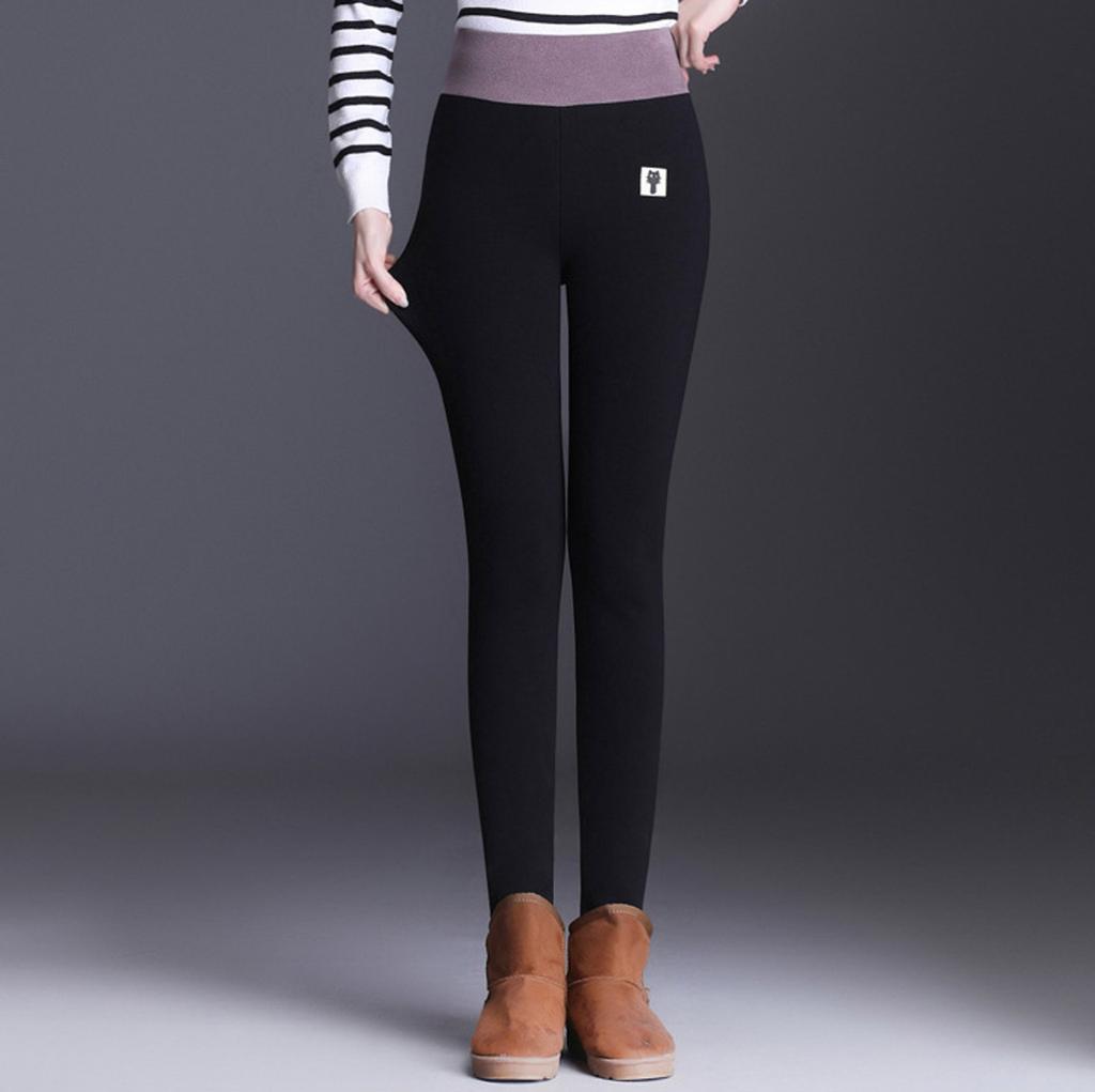 Damskie Legginsy, Jesień i Zima 2025 Nowy Styl, Dopasowane, Ocieplane, Elastyczna Talia, Rozciągliwe, Codzienne, Zwężane Spodnie