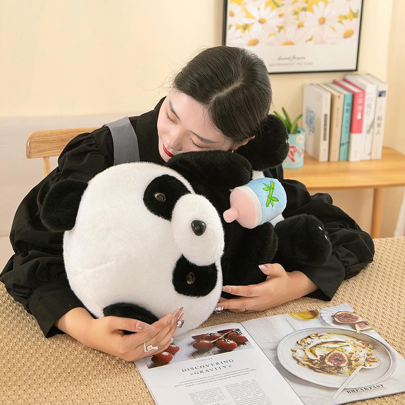 High-value baby bottle panda plush toy super soft children's pillow baby doll for girl's birthday gift