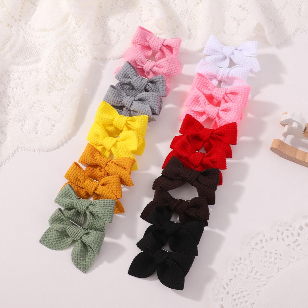10/20pcs 2.5'' Candy Color Ribbon Hair Bows Clips Set for Baby Girls Cute Handmade Hairpin Barrettes Kids Hair Accessories