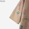 ZANZEA Women Floral Print Casual Long Sleeve Cardigan Blouse