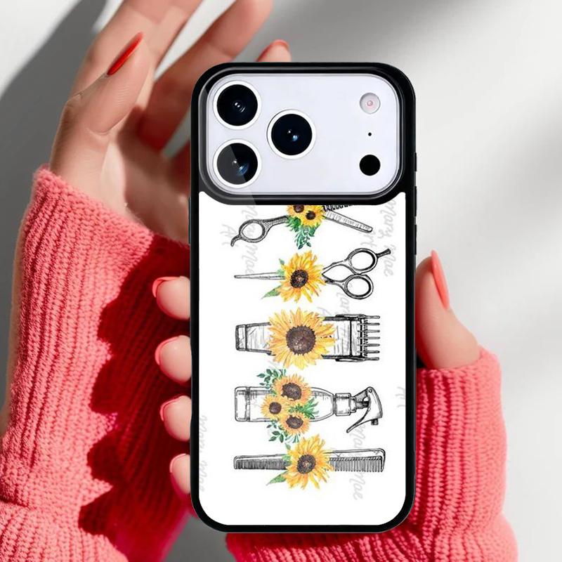 Hair Stylist Tools Phone Case for iPhone 17 16 15 14 13 Pro Max Back Cover for 12 11 Pro Coque