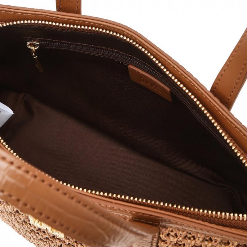 Daks Brown Dd Logo Leather Tote Bag Dcba6e080w2