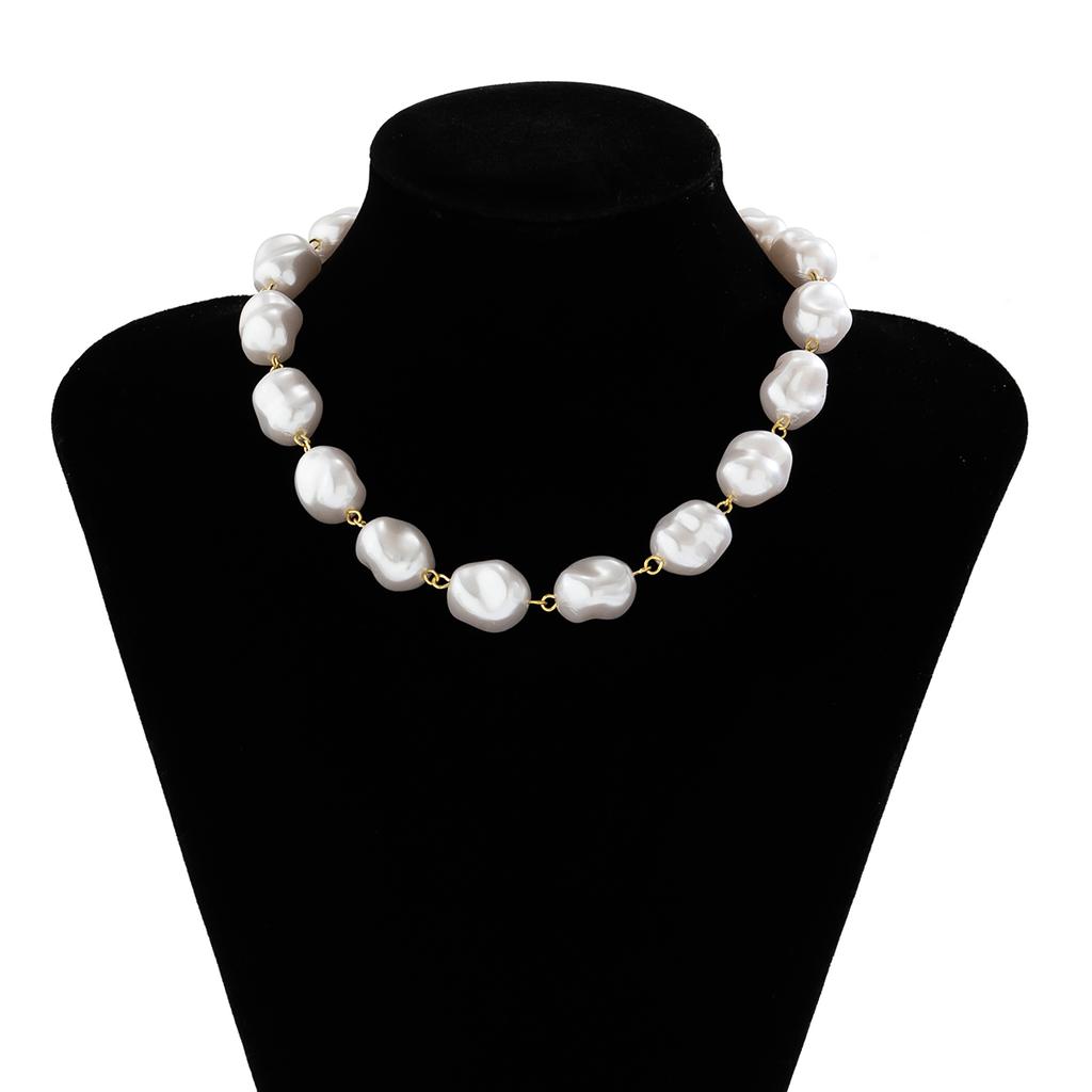 Salircon Elegant Baroque Imitation Pearl Beaded Choker Necklace Fashion Romantic Clavicle Necklace Charm Wedding Women's Jewelry