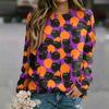 Women's Casual Halloween Print Raglan Long Sleeve Neck Sweatshirt Top