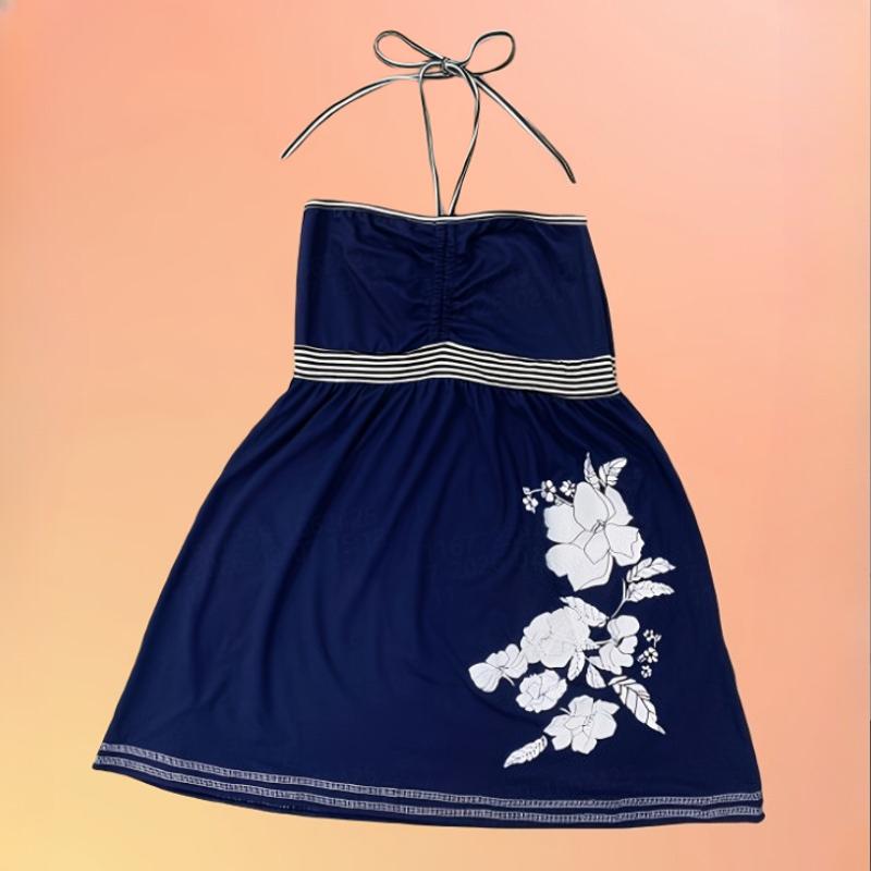 

Сексуальный повседневный уличный жилет с цветочным принтом на весну и лето в стиле Y2K, на бретельках, без рукавов S синий