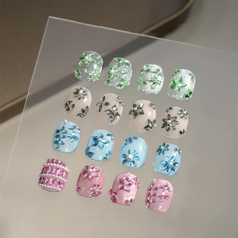 50Pcs Nail Mini Glass Charming Sparkling   Collection Mixed Color Luxury Manicure Decorations Accessories