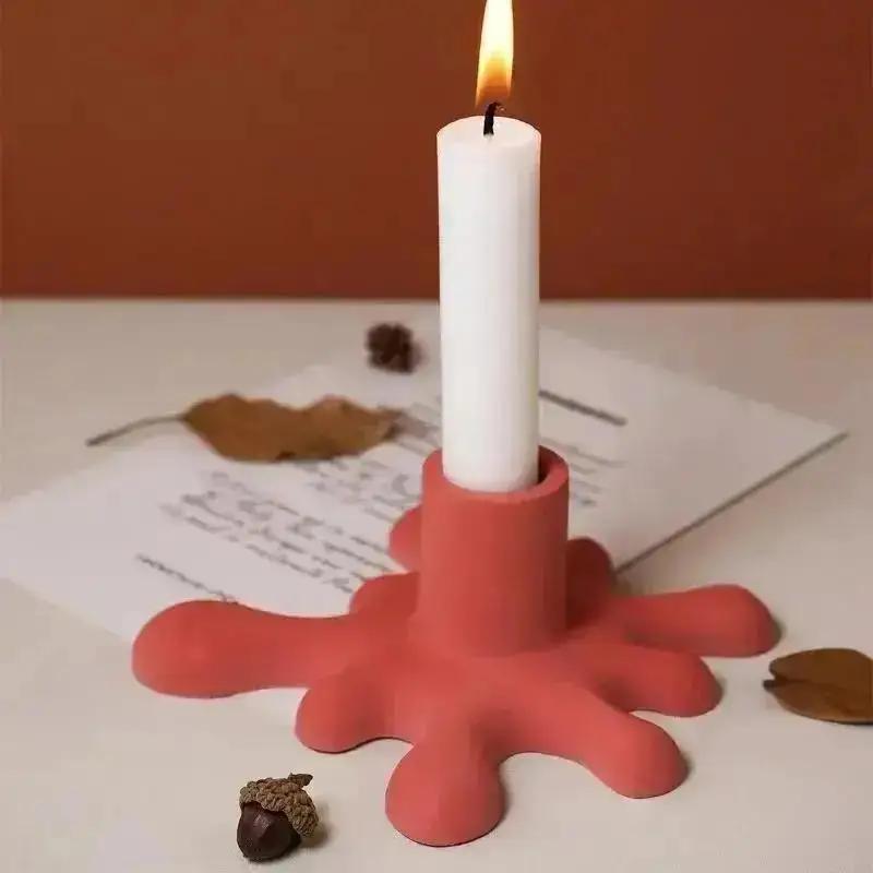 Long Candlestick Silicone Mold Aromatherapy Candlestick Plaster Mold Dripping Candlestick Epoxy Resin DIY Mold