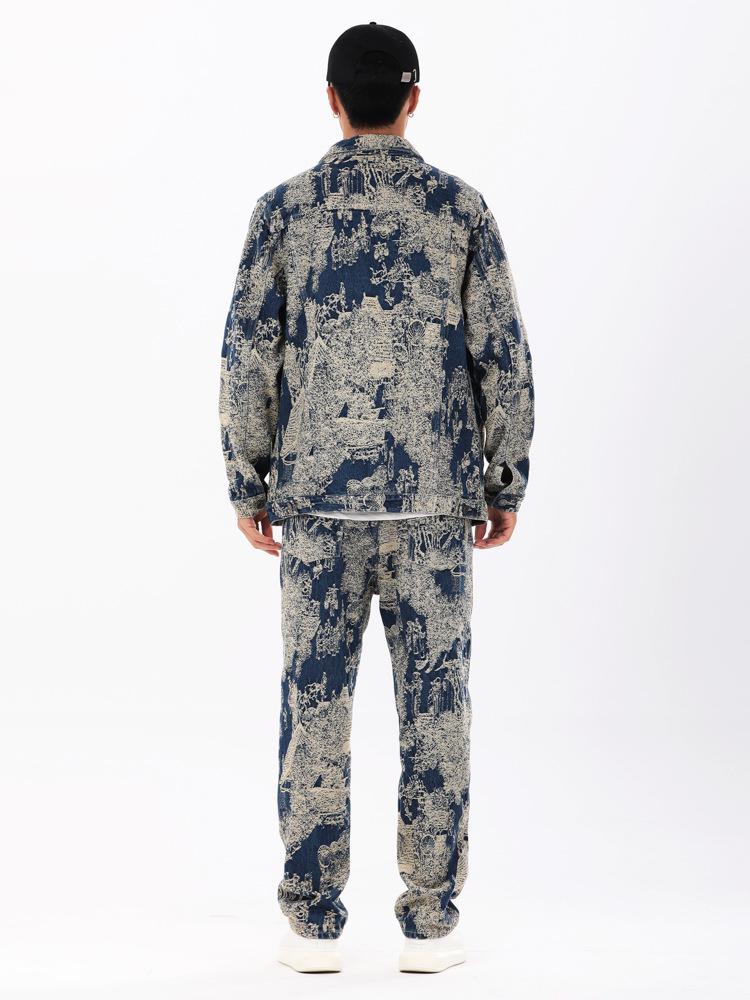 2025 Spring & Autumn Unisex High-End Jacquard Denim Jackets - American High Street Style