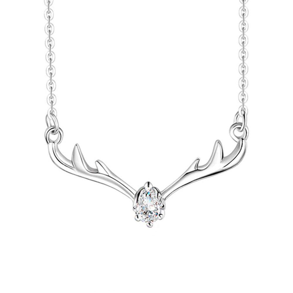 

S925 Серебро Серебро Европейский и Американский Рождественский Лось Серебряный Постоянный трепещущий Класон Застежка-цепочка, Олень с подвеской-ожерельем