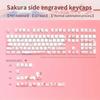 Cherry Blossom Pink Mechanical Keyboard Keycap 128 Keys, Cherry, Side Engraving, Illuminated PBT Material, Cute Girl