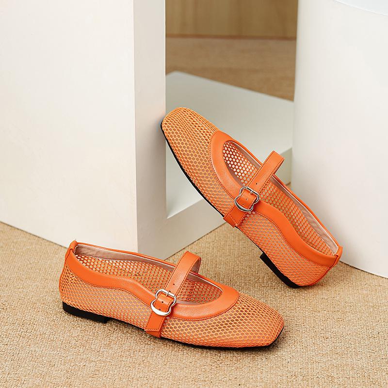 Fashion 2025 women Summer Luxury s MS Hollow Sandals Women Flats Shallow New Beach Shoes Comfort Retro Female Flat shoes