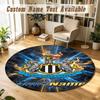 Round Rug Custom NameNewcastle United FC Pattern Non Slip Carpet Home Floor Decor