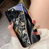 Fate Gear Black For IPhone 16 Pro Max 15 Pro 14 13 12 Mini 11 XS Max XR 7 8 Plu SE 2022 Tempered Glass Phone Case