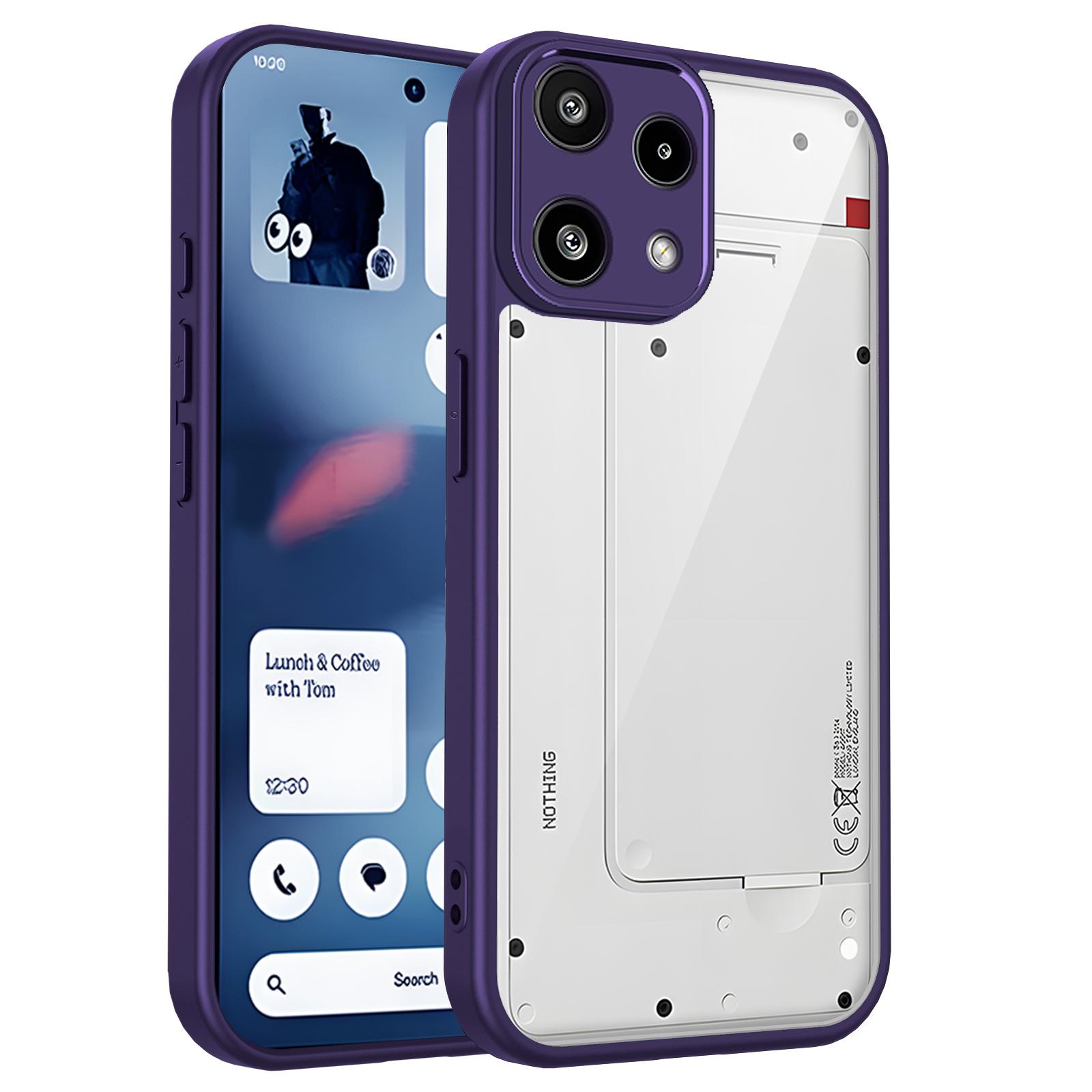 

Чохол для Nothing Phone 3A Lite з повітряною подушкою, ударостійкий силіконовий бампер, прозора матова задня кришка, жорсткий чохол для Nothing Phone 3A Lite 5G Pc + tpu&Nothing Phone (3a) Lite фіолетовий