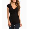 European & American V-Neck Maternity Dress - Sexy Short-Sleeve Nursing Top