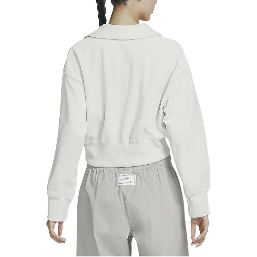 Nike Sportovní mikina s logem, zkrácená, s kapucí, dámská, topy, světle béžová, DV7815-072