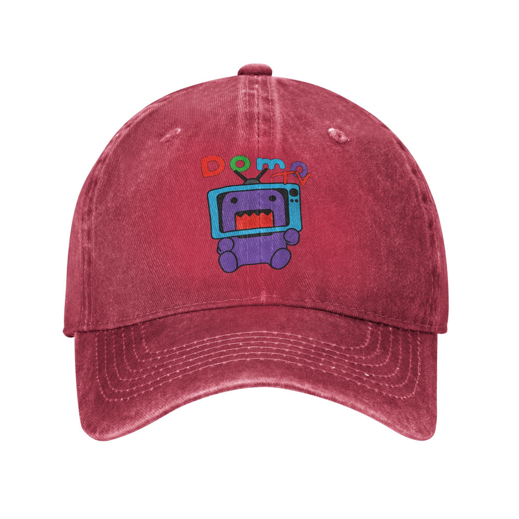 

Washed Baseball Cap Domo Kun tv Spring Trucker Hat For UnisexTeens Design Print Outdoor Gym Sun Baseball Caps One Size