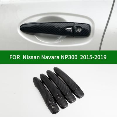 Voor Nissan Navara NP300 RX D23 2015-Accessoire glanzend zwart Koolstofvezel patroon auto zijdeurgreep Covers Trim 2016